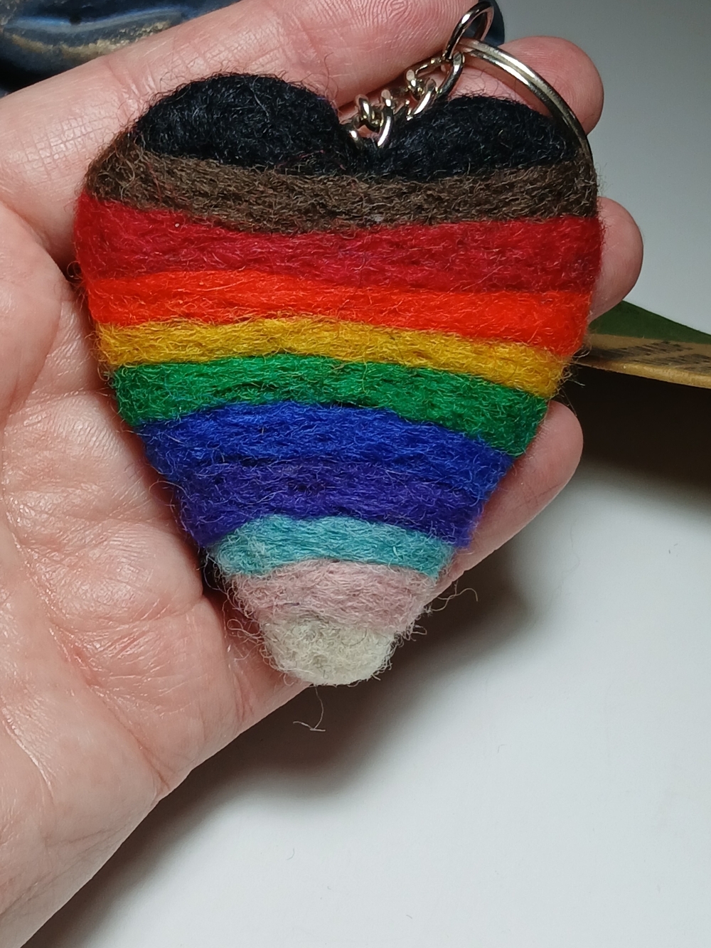 Oxfam - Handmade In Nepal Wool Heart Key Chain